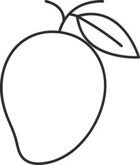 mango vector outline icon on white or transparent background