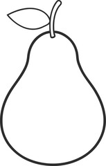 pear vector outline icon on white or transparent background