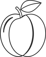 apricot vector outline icon on white or transparent background