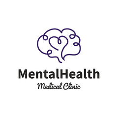 Mental health logo vector illustration design