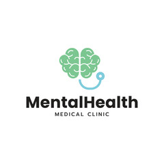 Fototapeta premium Mental health logo vector illustration design