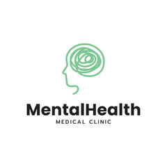 Mental health logo vector illustration design