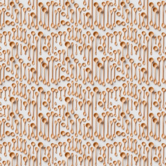 Seamless Wooden Spoons Pattern on White Background