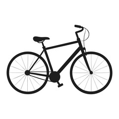 Classic Bicycle Silhouette Black Vector Illustration