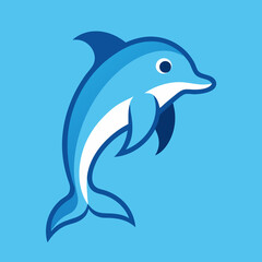 Fototapeta premium Bottlenose dolphin vector art illustration.