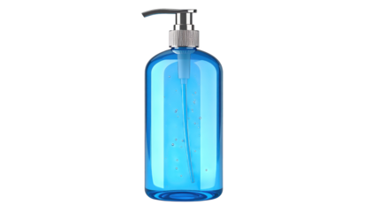 Blue liquid dispenser pump bottle, convenient and stylish solution for home travel