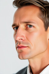 Fototapeta premium Close-up Portrait of a Pensive Man