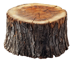 Weathered Tree Stump on Transparent Background PNG Image