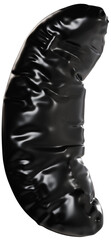 3D Black inflatable special symbol with a glossy plastic effect, inflated balloon style typography for trendy futuristic design
