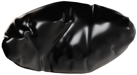 3D Black inflatable special symbol with a glossy plastic effect, inflated balloon style typography for trendy futuristic design