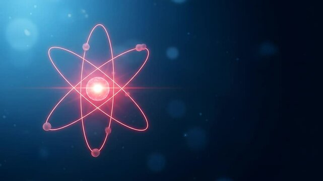 Abstract glowing atom graphic