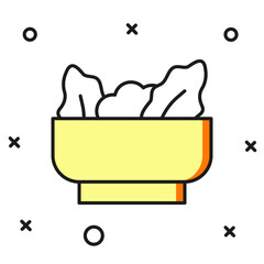 Filled outline Wonton icon isolated on white background. Chinese food. Flat filled outline style with shadow. Vector