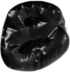 3D Black inflatable letter B with a glossy plastic effect, inflated balloon style typography for trendy futuristic design