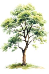 Obraz premium Watercolor illustration of a lush green tree.