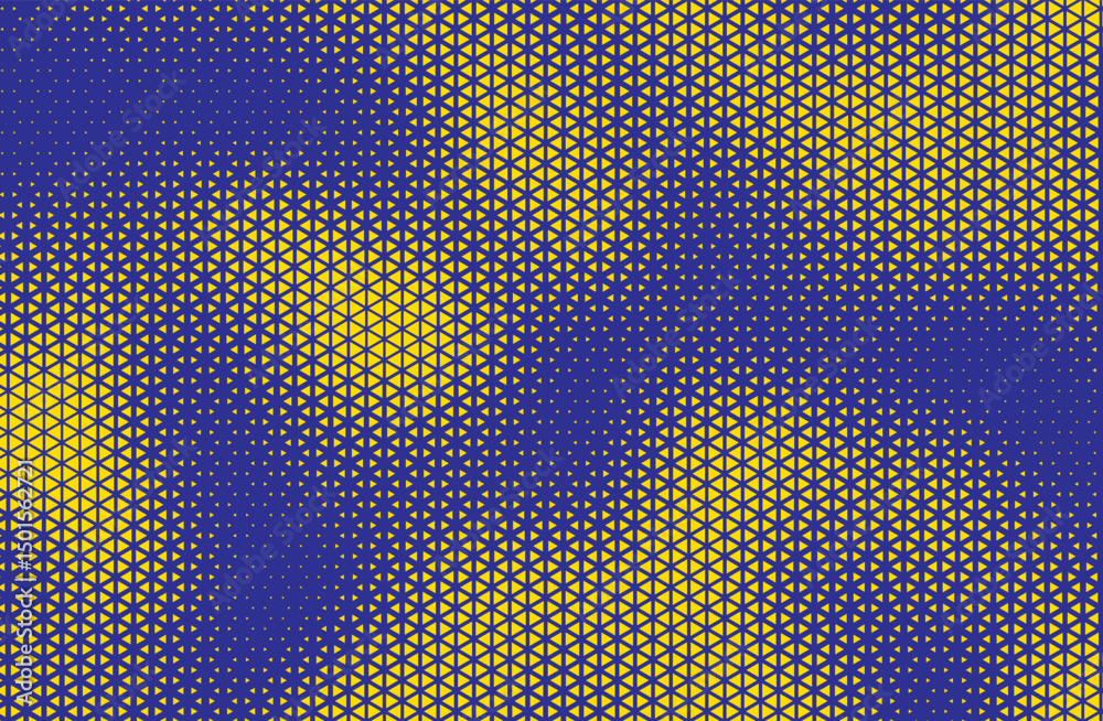 Leinwandbilder abstract triangle halftone background. triangle vector abstract geometric background. Halftone triangular retro 80s pattern. Minimal style retro dynamic wallpaper.