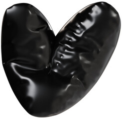 3D Black inflatable letter V with a glossy plastic effect, inflated balloon style typography for trendy futuristic design
