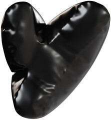 3D Black inflatable letter Y with a glossy plastic effect, inflated balloon style typography for trendy futuristic design