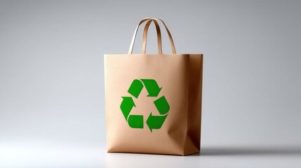 Eco-Friendly Reusable Shopping Bag with Recycling Symbol for Sustainable Living