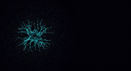 Abstract Blue Particle Explosion on Dark Background