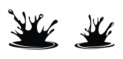 Obraz premium A splash of black water. Small drops of black ink water. Vector illustration