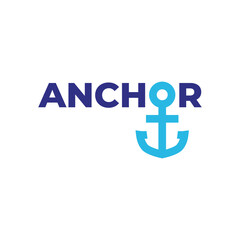Anchor icon. Anchor marine icon. Simple nautical anchor logo design.
