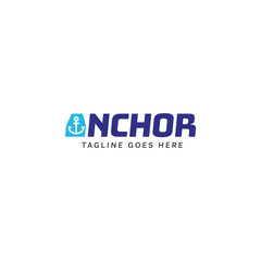 Anchor icon. Anchor marine icon. Simple nautical anchor logo design.