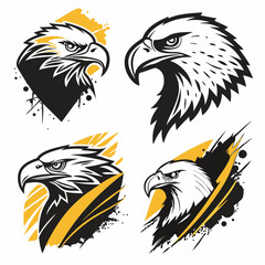 Professional eagle head designs isolated on white background