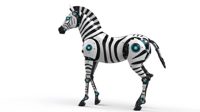 Robotic zebra side view