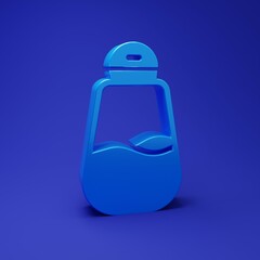 Blue Salt icon isolated on blue background. Cooking spices. Minimalism concept. 3D render illustration