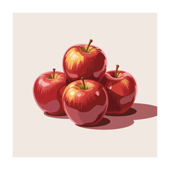 Four red apples in a stacked arrangement