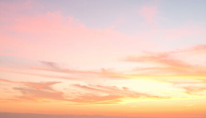 Fototapeta premium Pastel Sunset Sky with Soft Pink and Orange Clouds