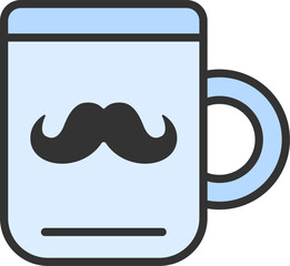父の日の、プレゼント用マグカップ（線画カラー）のイラスト