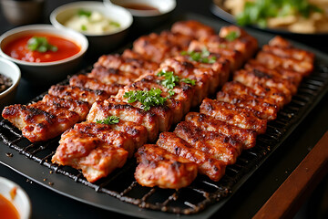 A shish kebab on a skewer