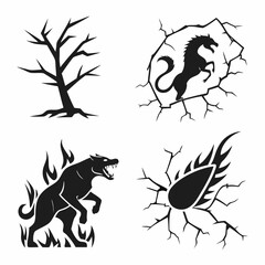 Four apocalyptic symbols of destruction and doom