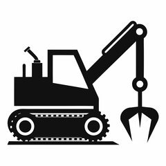 excavator and truck