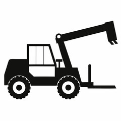 excavator on a white background