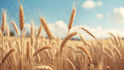 Fototapeta premium golden wheat field and sunny day (2)