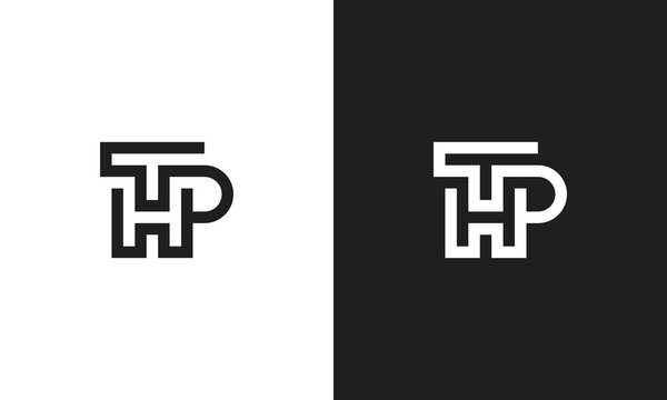 THP logo, monogram unique logo, black and white logo, premium elegant logo, letter THP Vector minimalist