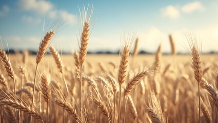 Fototapeta premium golden wheat field and sunny day (2)