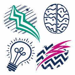 Creative ideas brainstorming concepts design elements