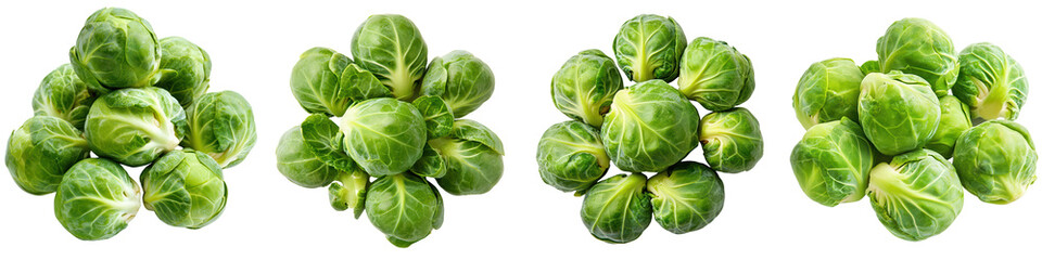 Fototapeta premium Fresh Brussels Sprouts Close Up isolated on a transparent background.