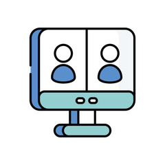 Online Meeting icon vector stock illustration