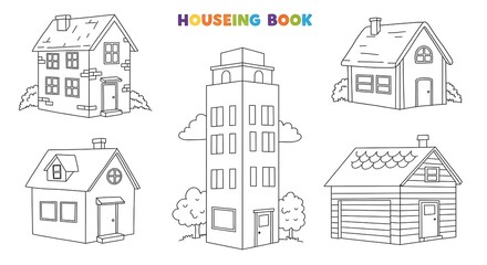 coloring book house