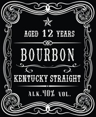 vector image of vintage bourbon bottle label