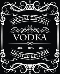 vintage vodka bottle label