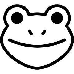 Fototapeta premium Minimalist frog head outline icon