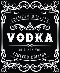 vector image of vintage vodka bottle label