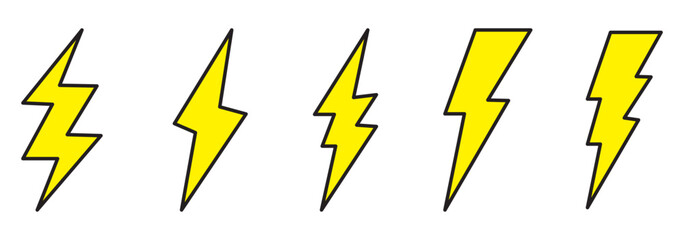 flash lightning bolt icon, electric sign and symbol, thunder bolt icon vector illustration.