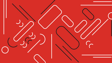 Red Abstract Art with Geometric Lines Background