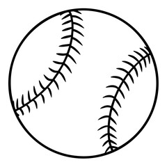 Simple Line Drawing of a Baseball Ball